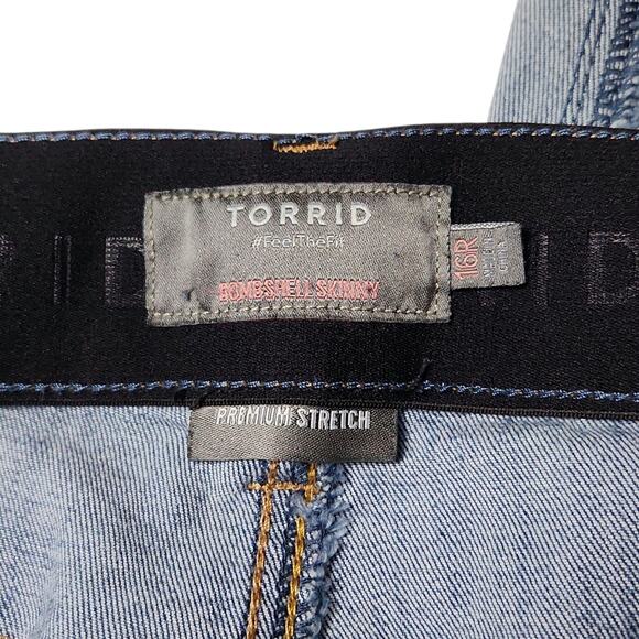 Torrid Blue Jeans Bombshell Skinny – Size 16 R, Five-Pocket, Belt Loops - Picture 5 of 16